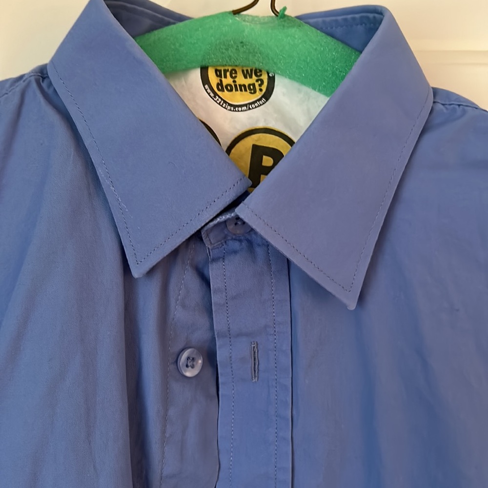 🌿Ragazza Uomo - boys, medium 16, plaid button down shirt, blue🌿
